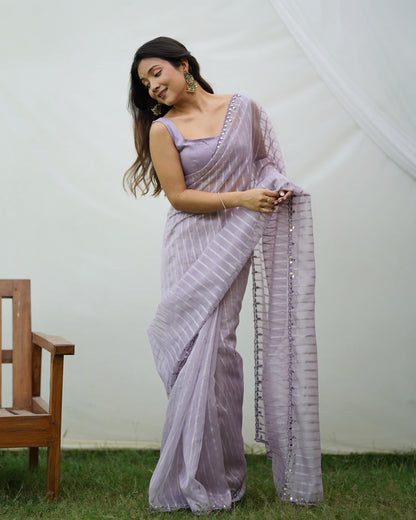 Soft-Toned Pastel Organza Sarees