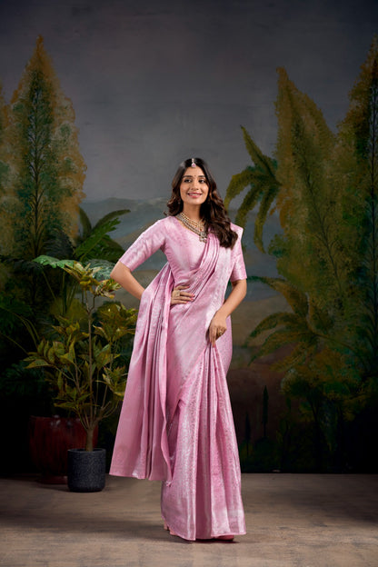 Kanjivaram Pastel Shaded Weaving Saree