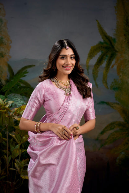 Kanjivaram Pastel Shaded Weaving Saree