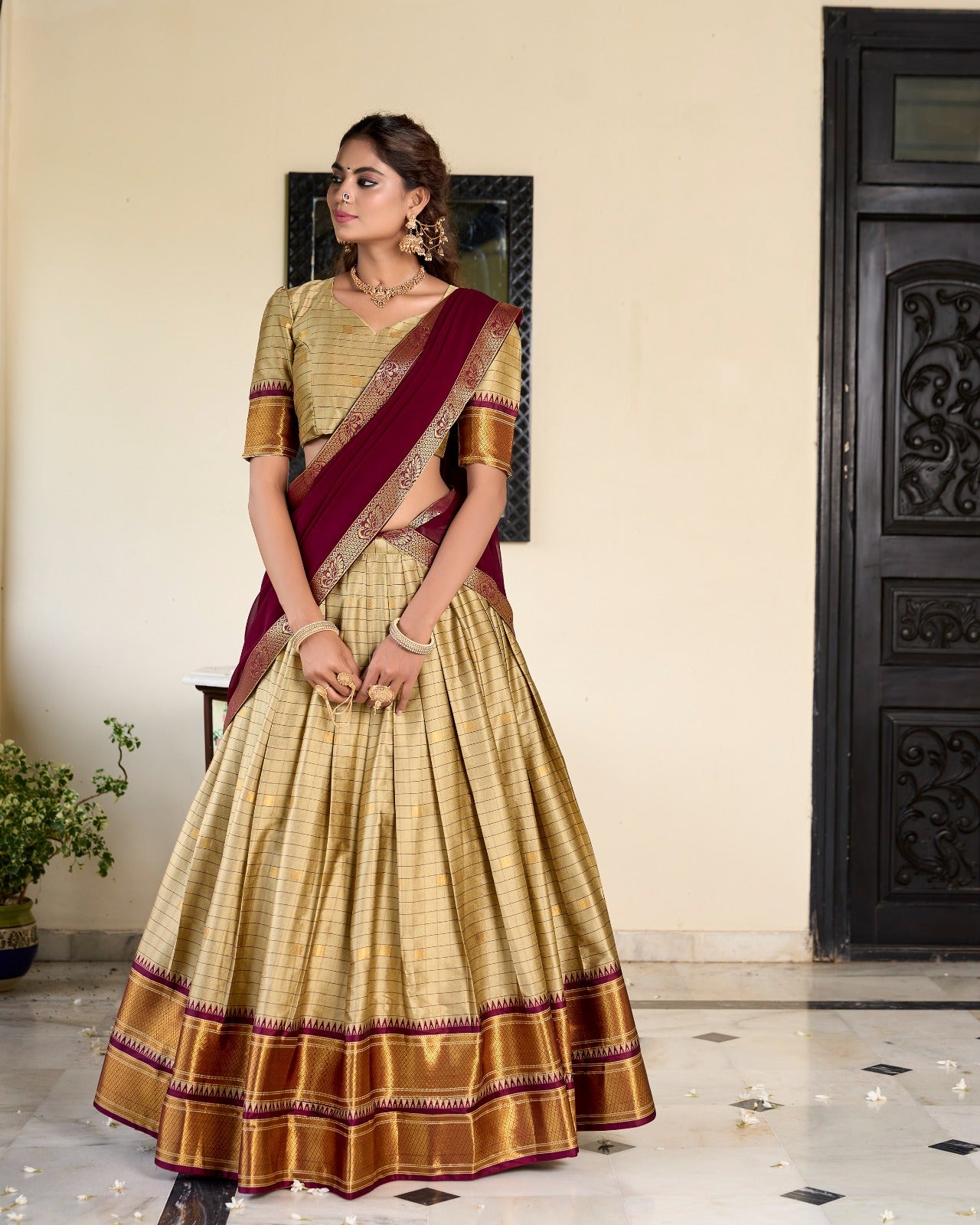 Paithani Cotton Silk Lehenga Set