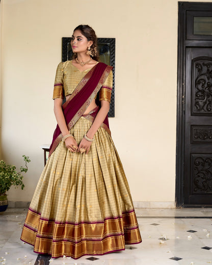 Paithani Cotton Silk Lehenga Set