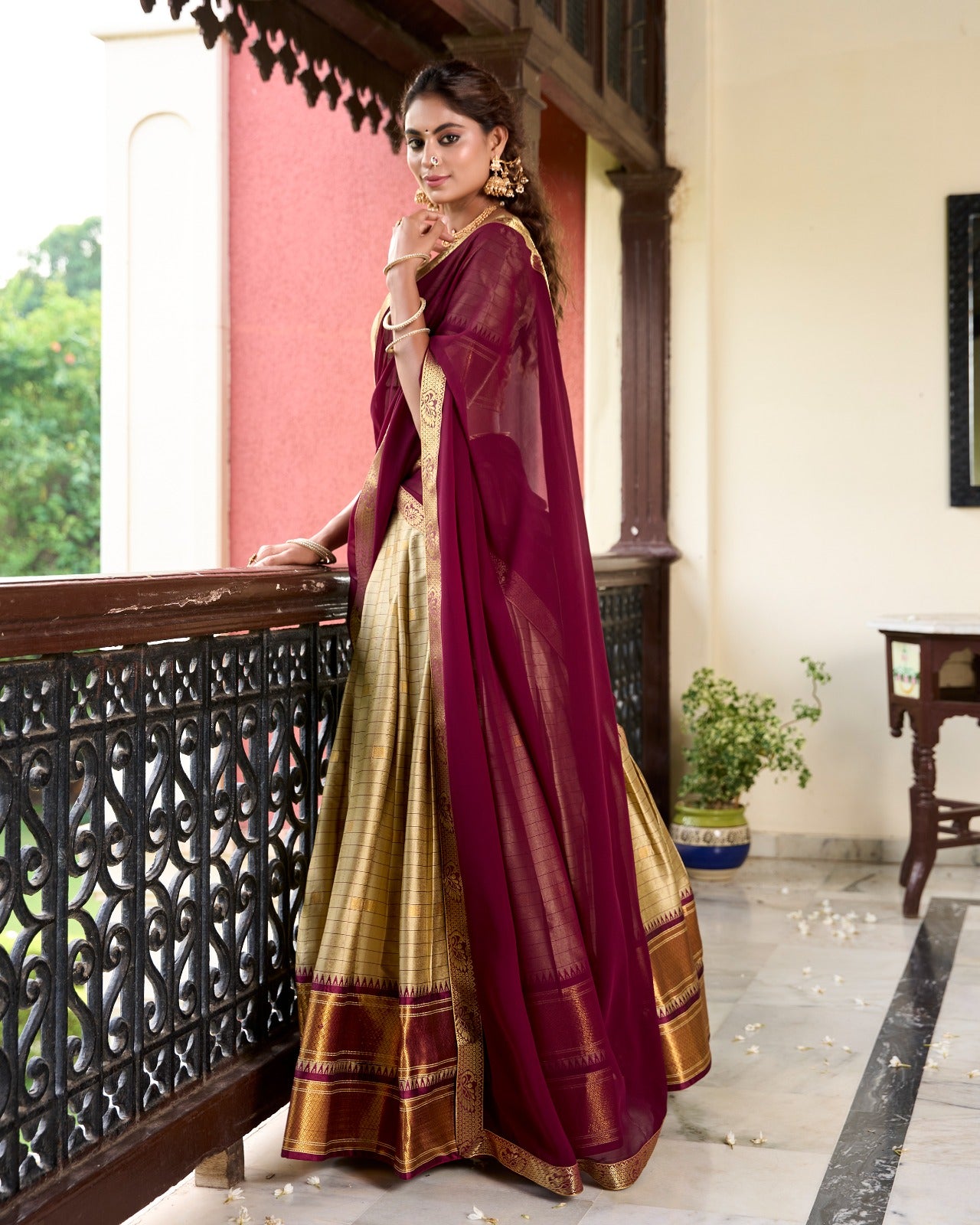 Paithani Cotton Silk Lehenga Set
