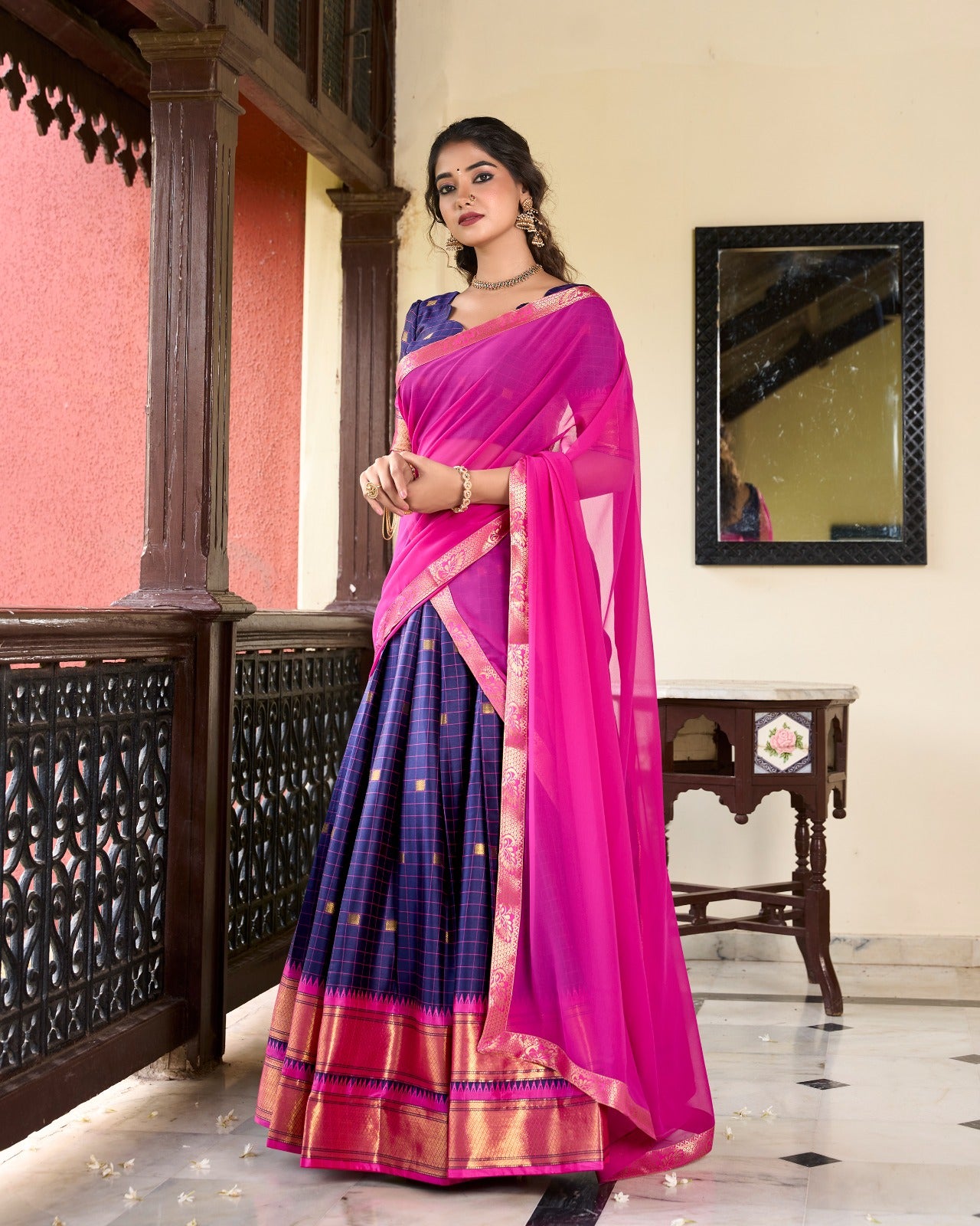 Paithani Cotton Silk Lehenga Set