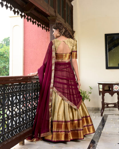 Paithani Cotton Silk Lehenga Set