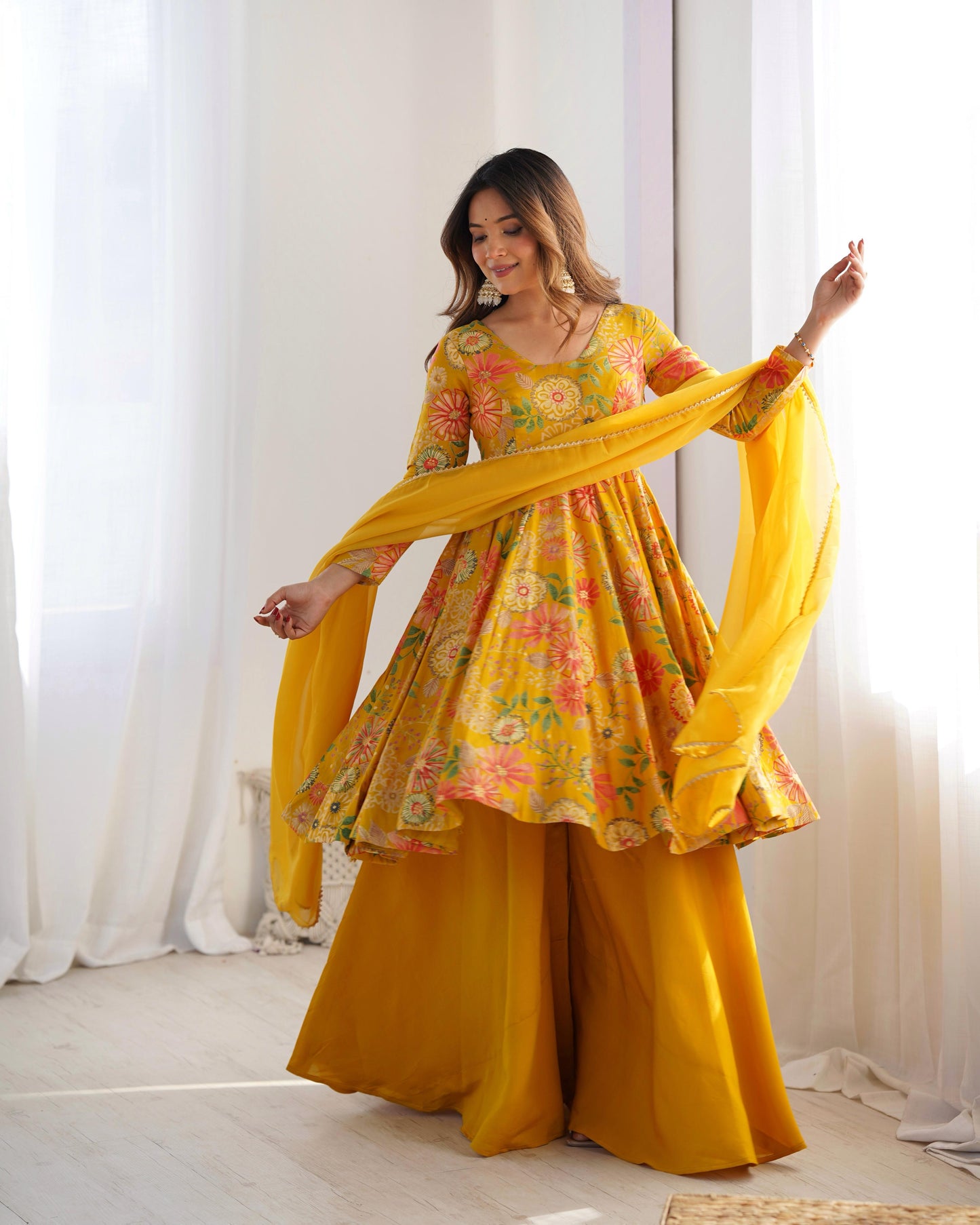 Fresh Romansilk Kurta Palazzo Set