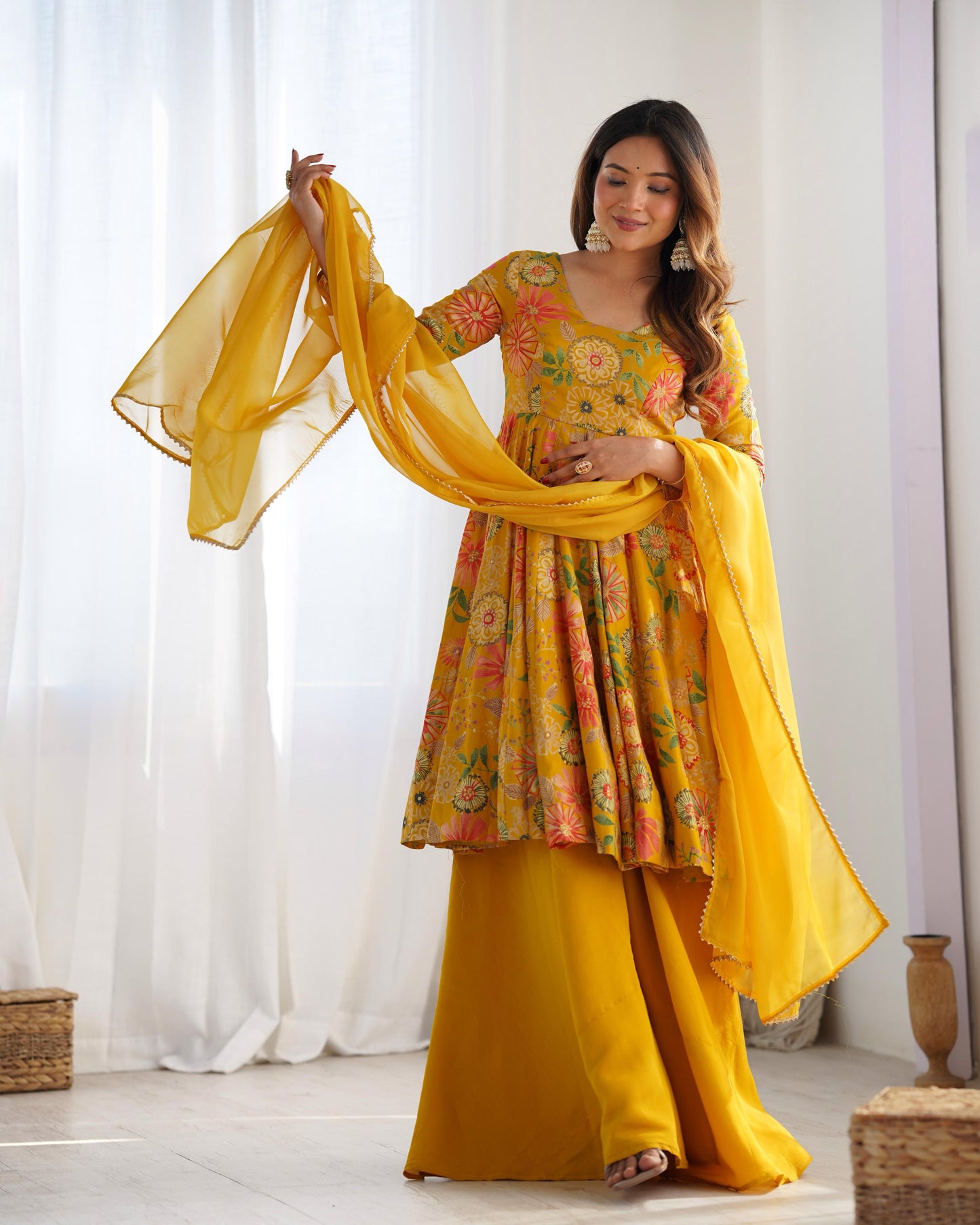 Fresh Romansilk Kurta Palazzo Set