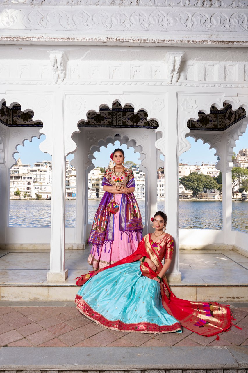 Soft Pastel Paithani Style Lehengha Choli