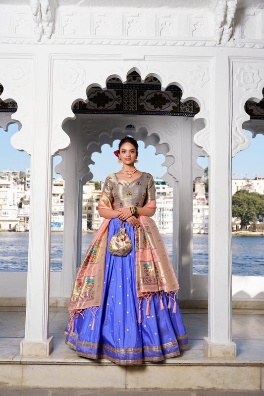 Soft Pastel Paithani Style Lehengha Choli