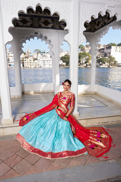 Soft Pastel Paithani Style Lehengha Choli