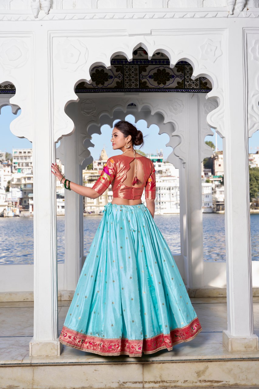Soft Pastel Paithani Style Lehengha Choli