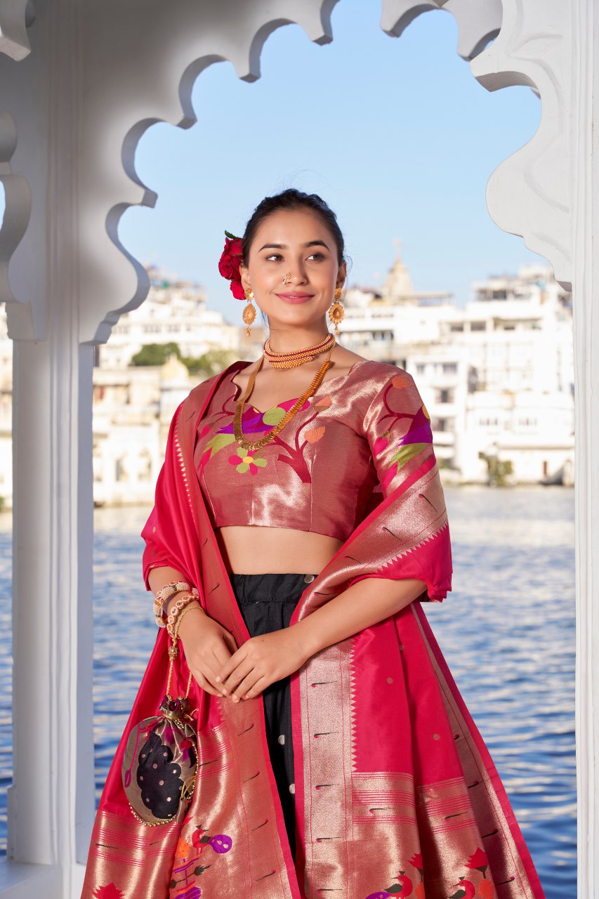 Soft Pastel Paithani Style Lehengha Choli