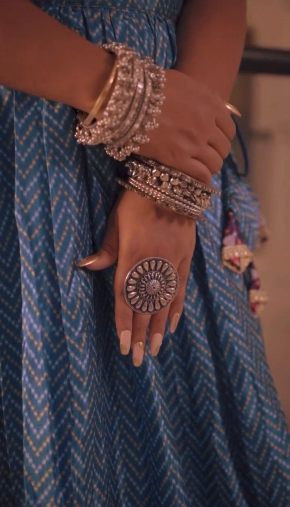 Vibrant Royal Blue Printed Lehenga - Gracious You