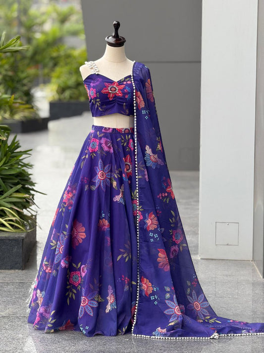 Enchanted Flora Purple Lehenga Set