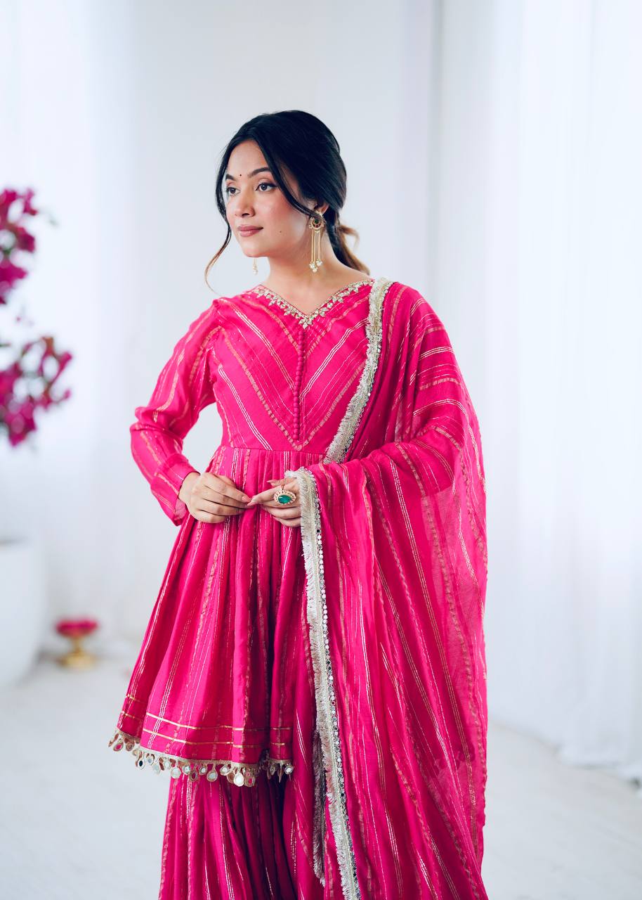 Radiant Mal Chanderi  Ethnic Sharara Set