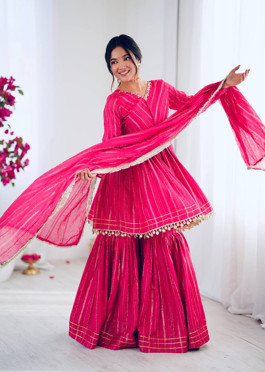 Radiant Mal Chanderi  Ethnic Sharara Set