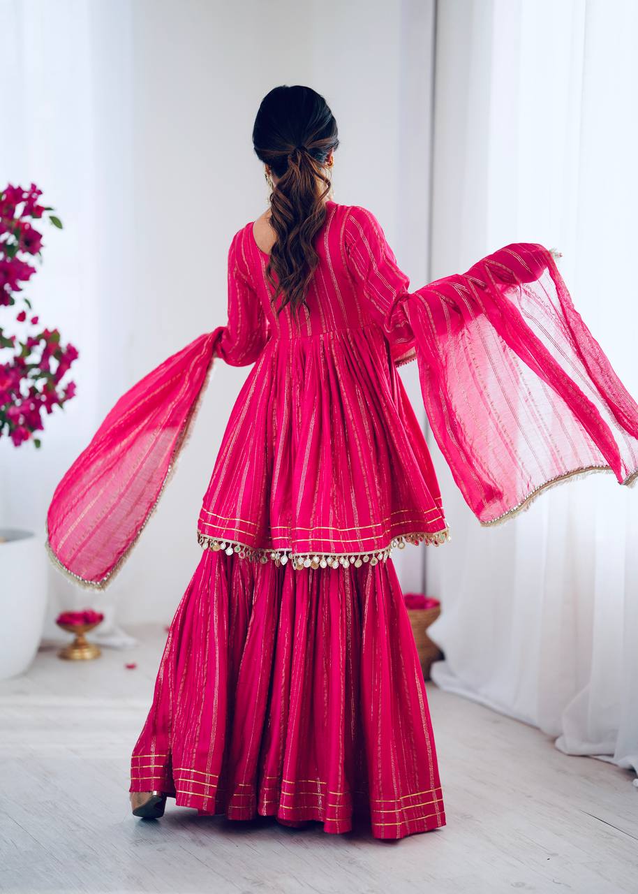 Radiant Mal Chanderi  Ethnic Sharara Set