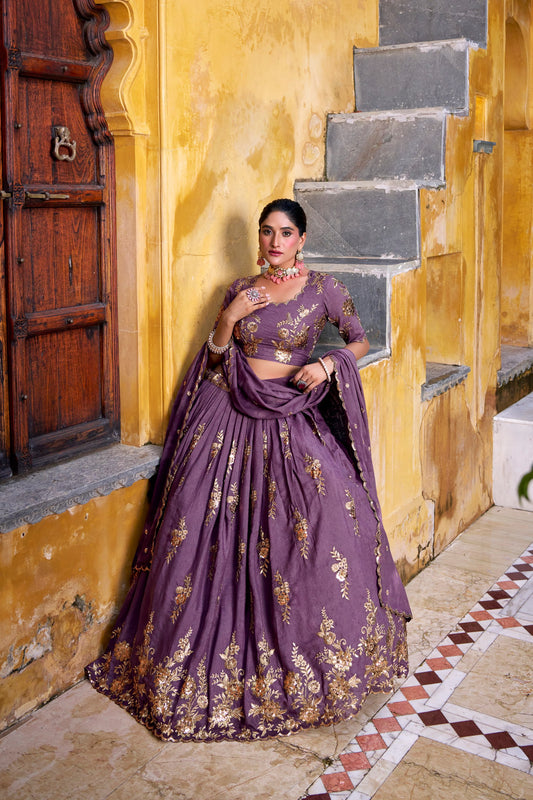 Purple Haze Heavy Work Lehenga