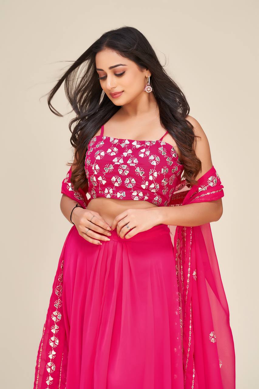 Hot Pink Classic Indo Western Dress