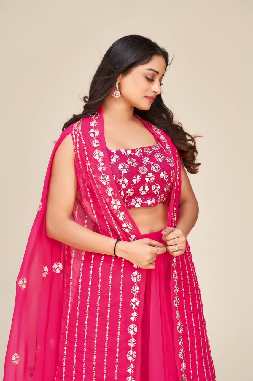 Hot Pink Classic Indo Western Dress