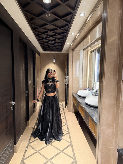 Mystique Midnight Lehenga With Huge Flair