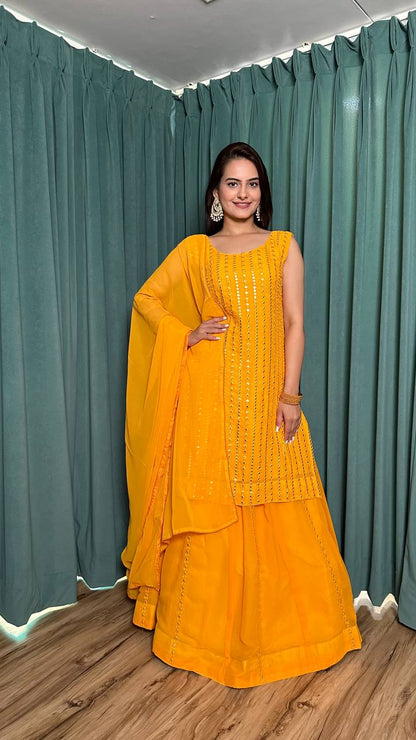 Golden Glow Sharara Suit