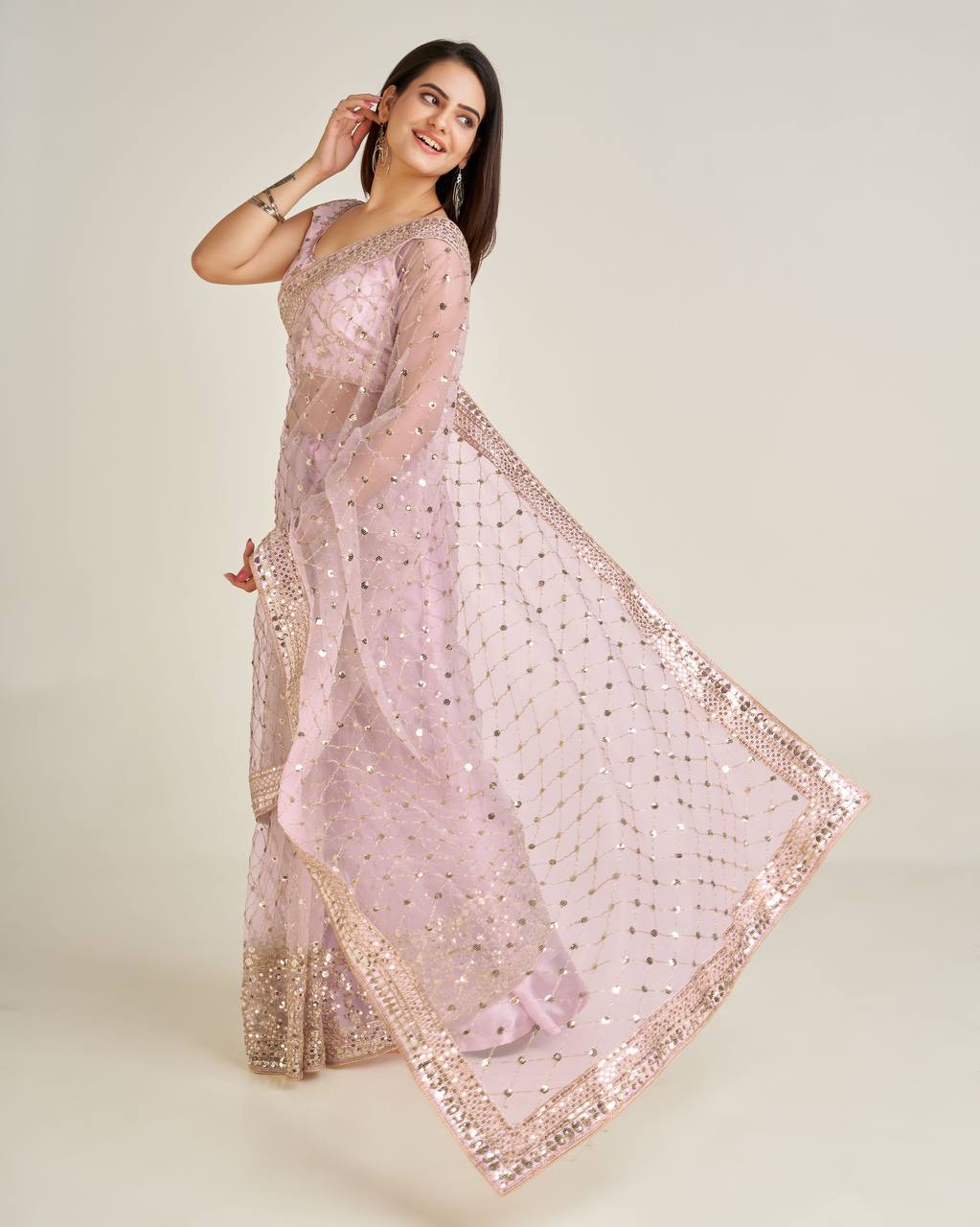 Blush Pink Elegance Saree