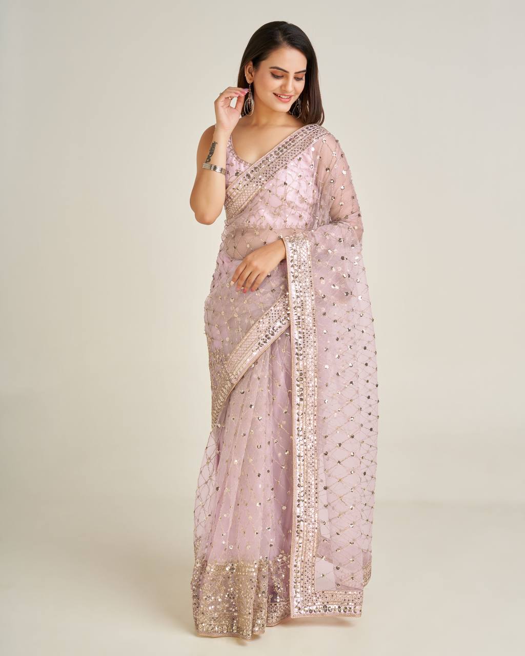 Blush Pink Elegance Saree
