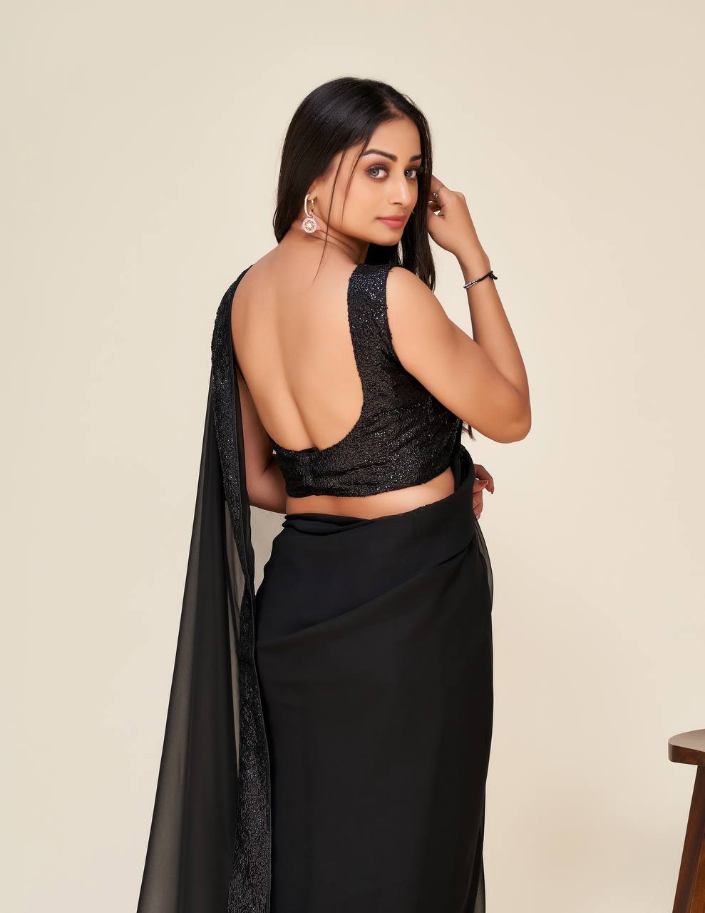 Elegant Black Saree