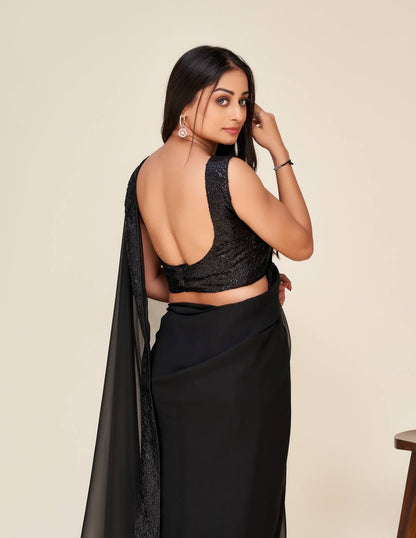 Elegant Black Saree