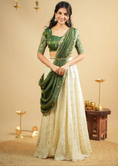 Shimmer Silk Sequin Lehenga Set