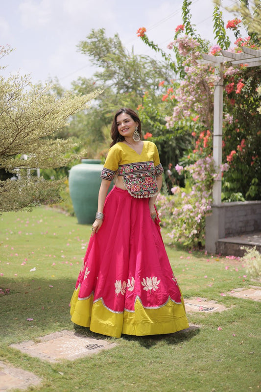 Lotus Gota Roman Navratri Lehenga Set