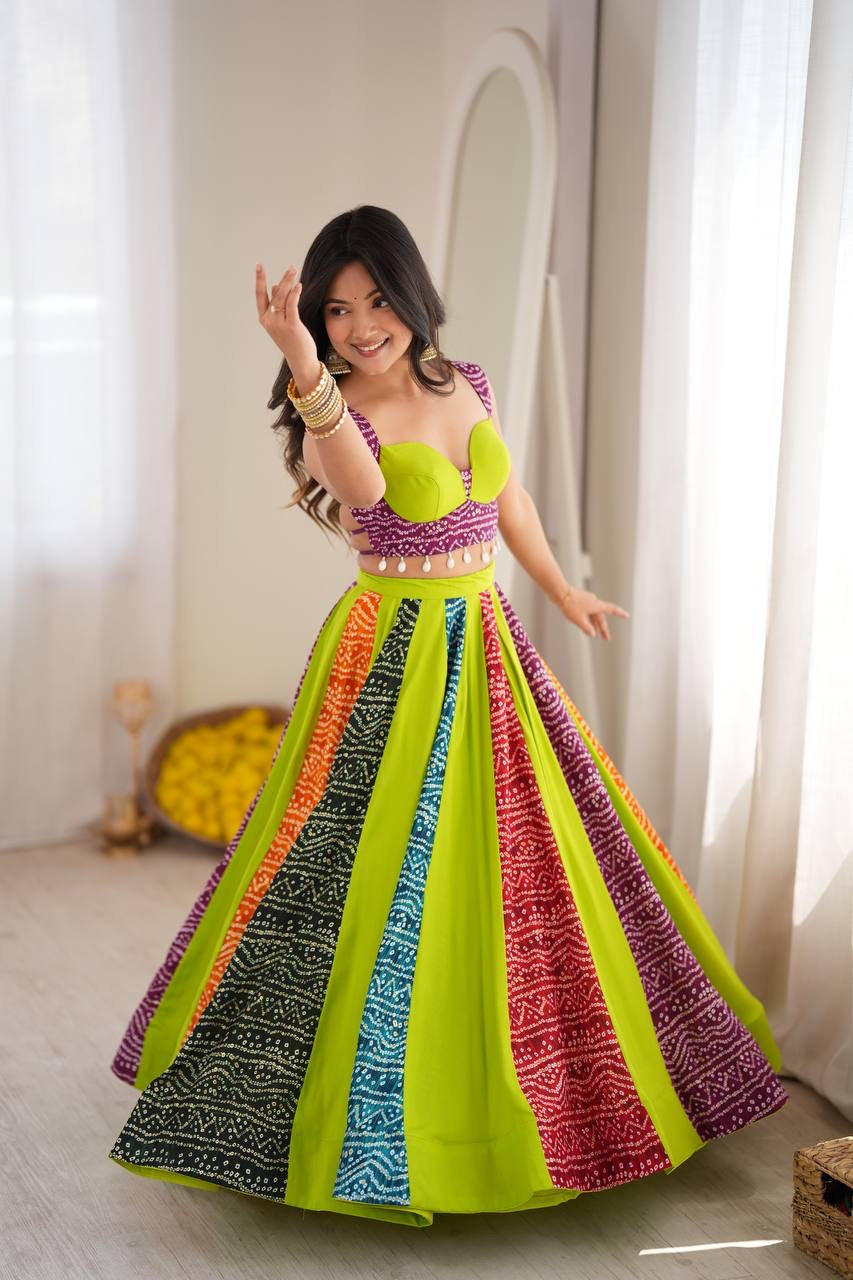 Neon Navratri Ready To Wear Lehenga Set