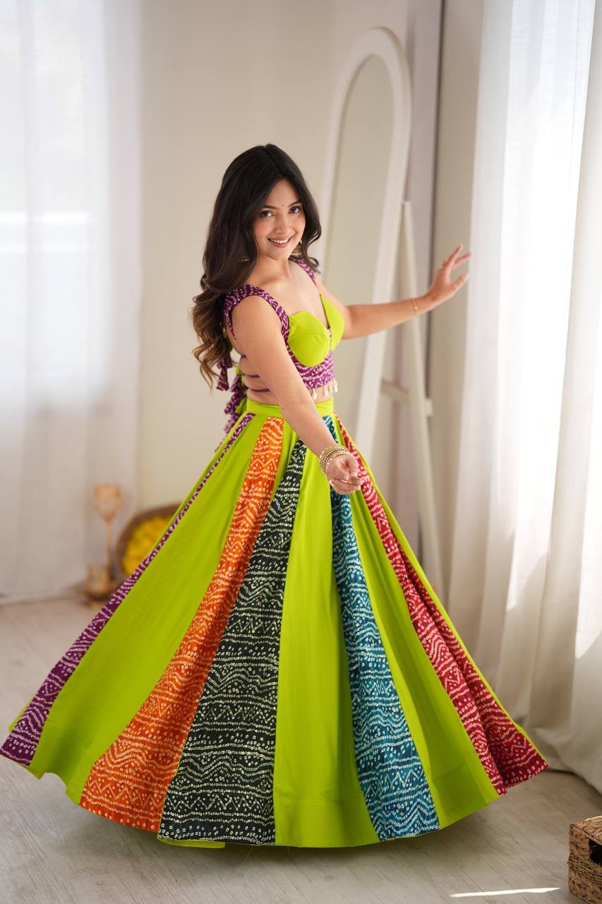 Neon Navratri Ready To Wear Lehenga Set