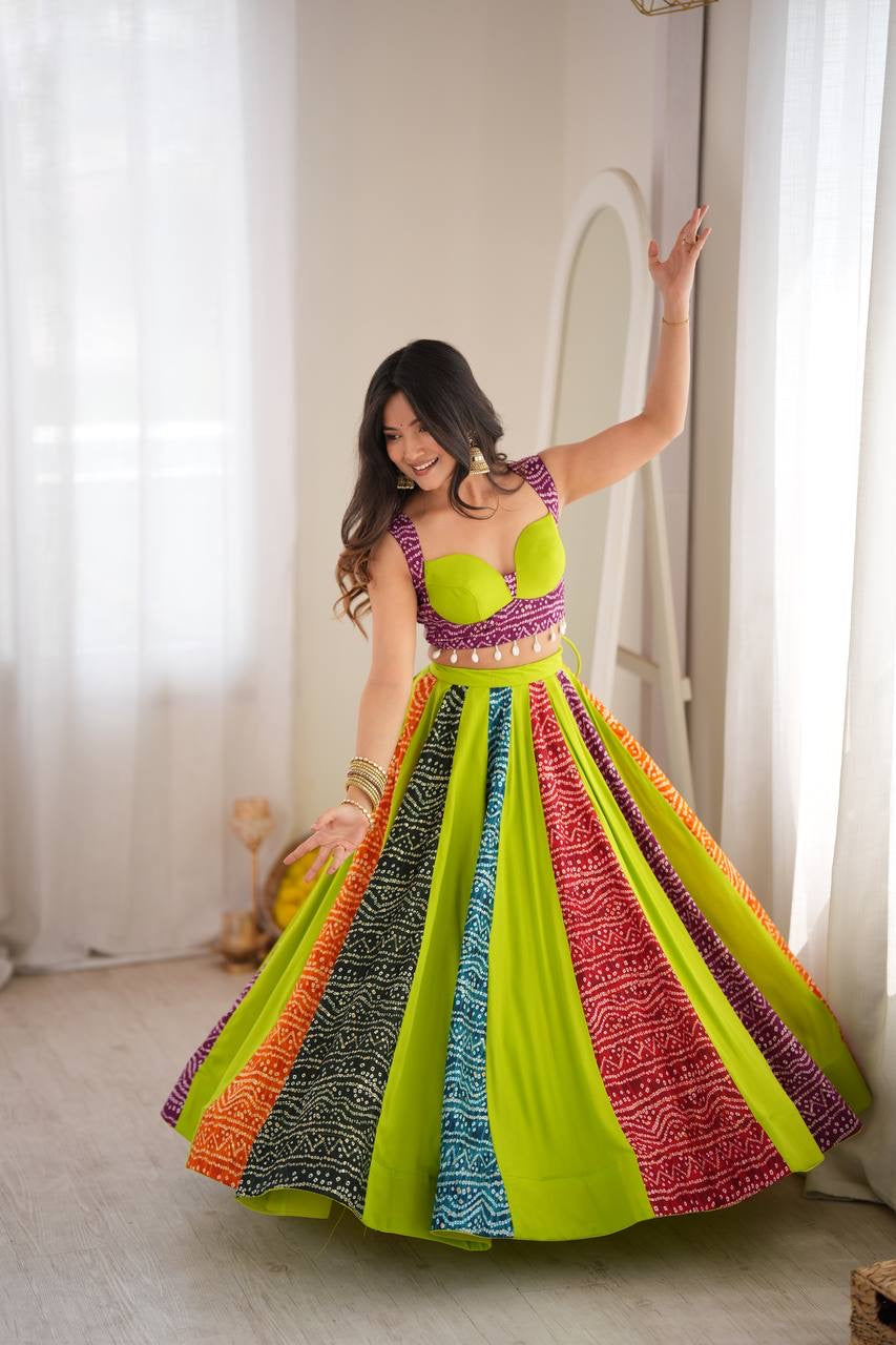 Neon Navratri Ready To Wear Lehenga Set