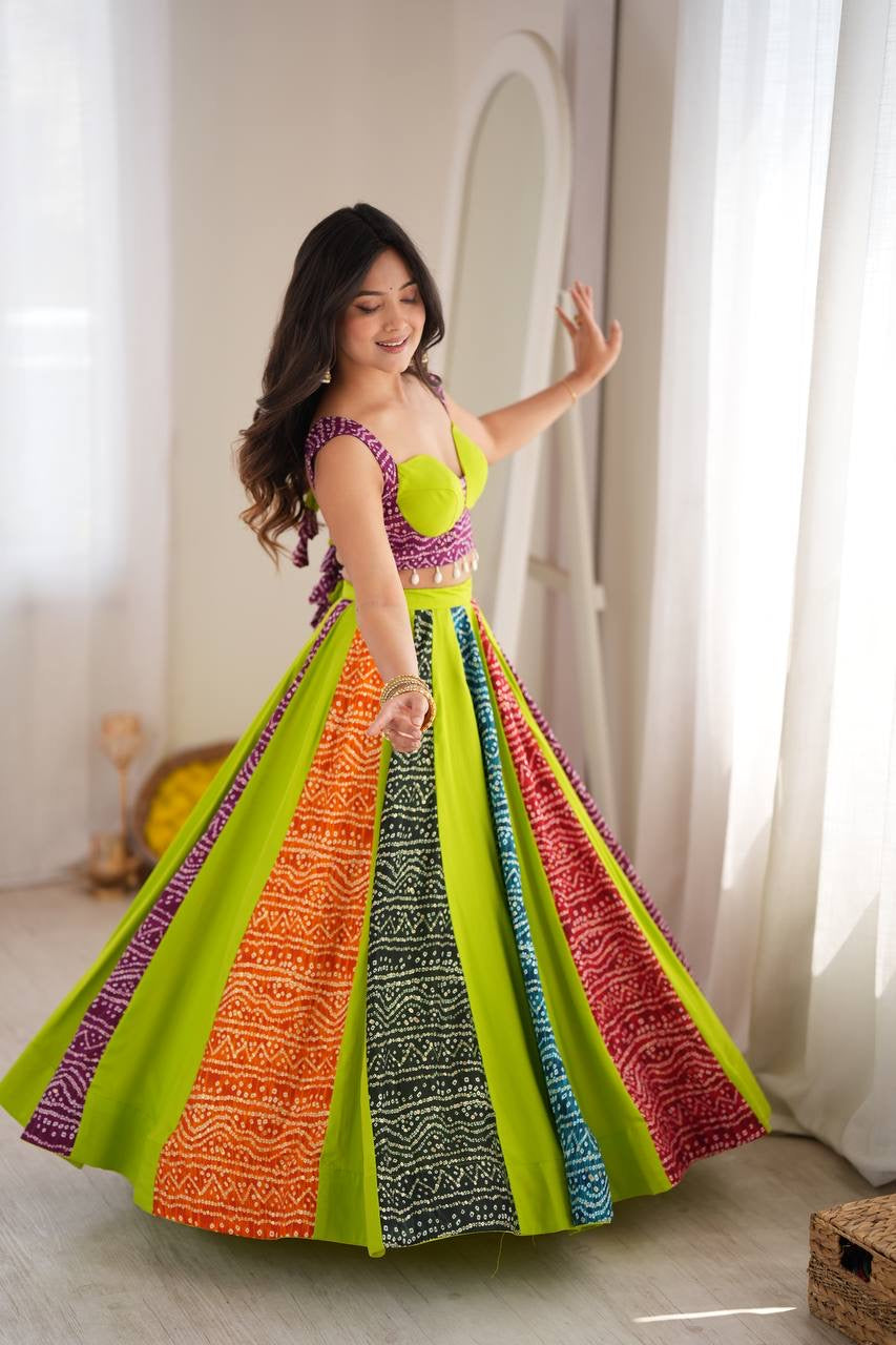 Neon Navratri Ready To Wear Lehenga Set