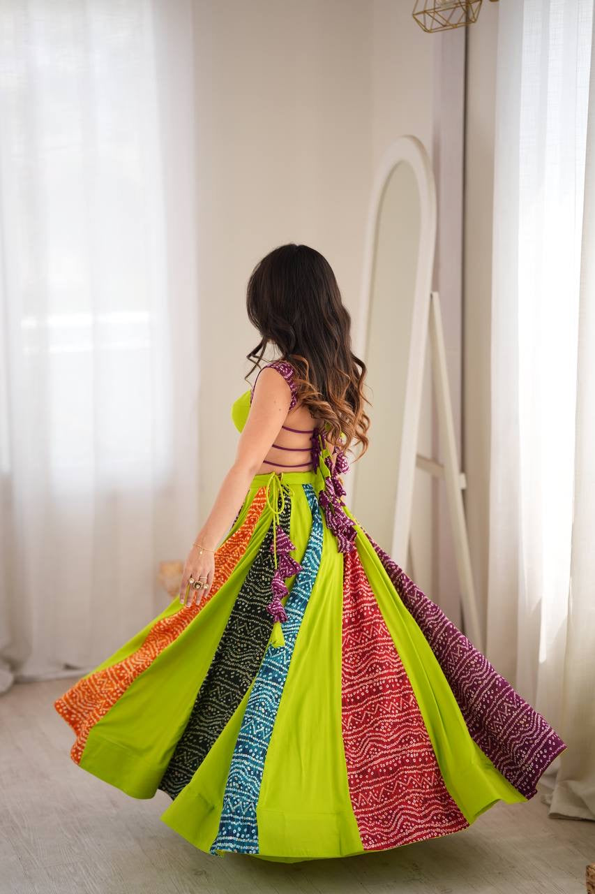 Neon Navratri Ready To Wear Lehenga Set