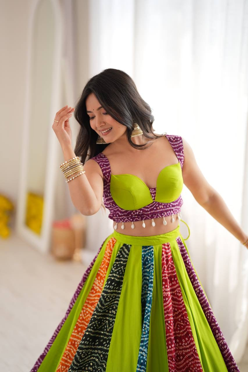 Neon Navratri Ready To Wear Lehenga Set