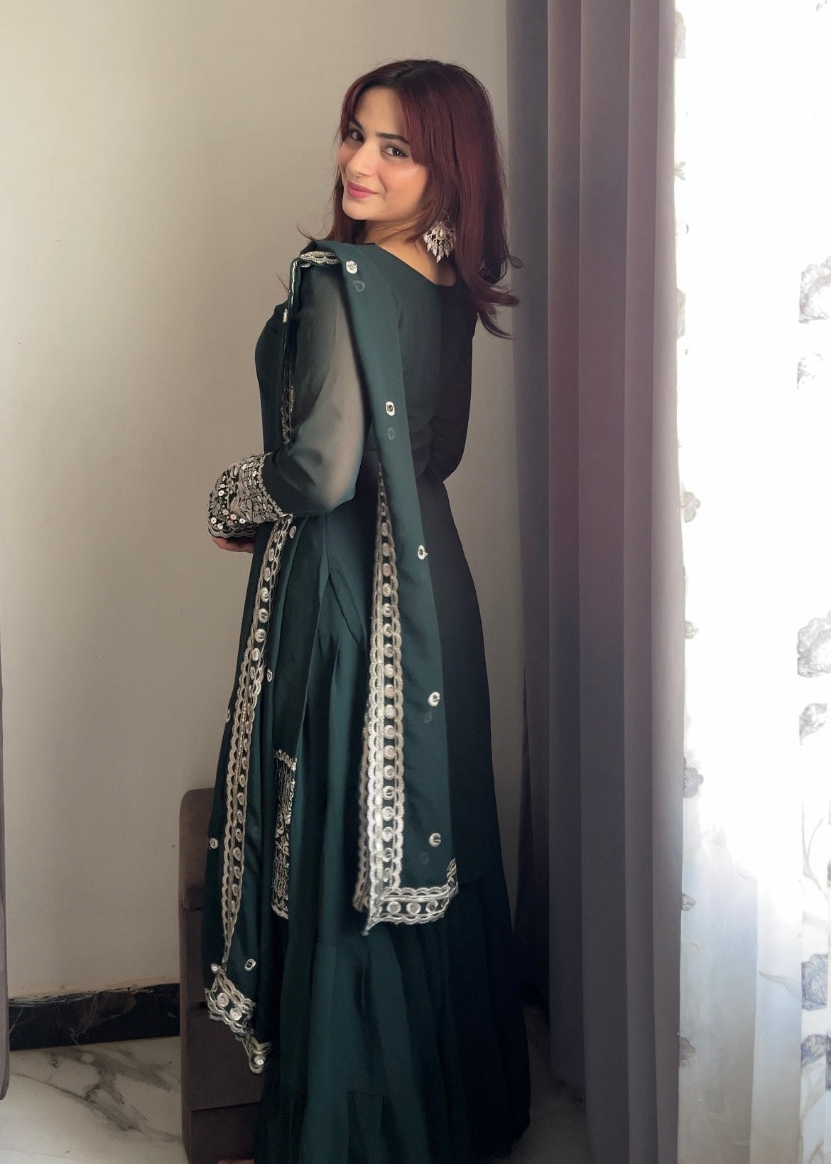 Forest Charm Sharara Suit Set