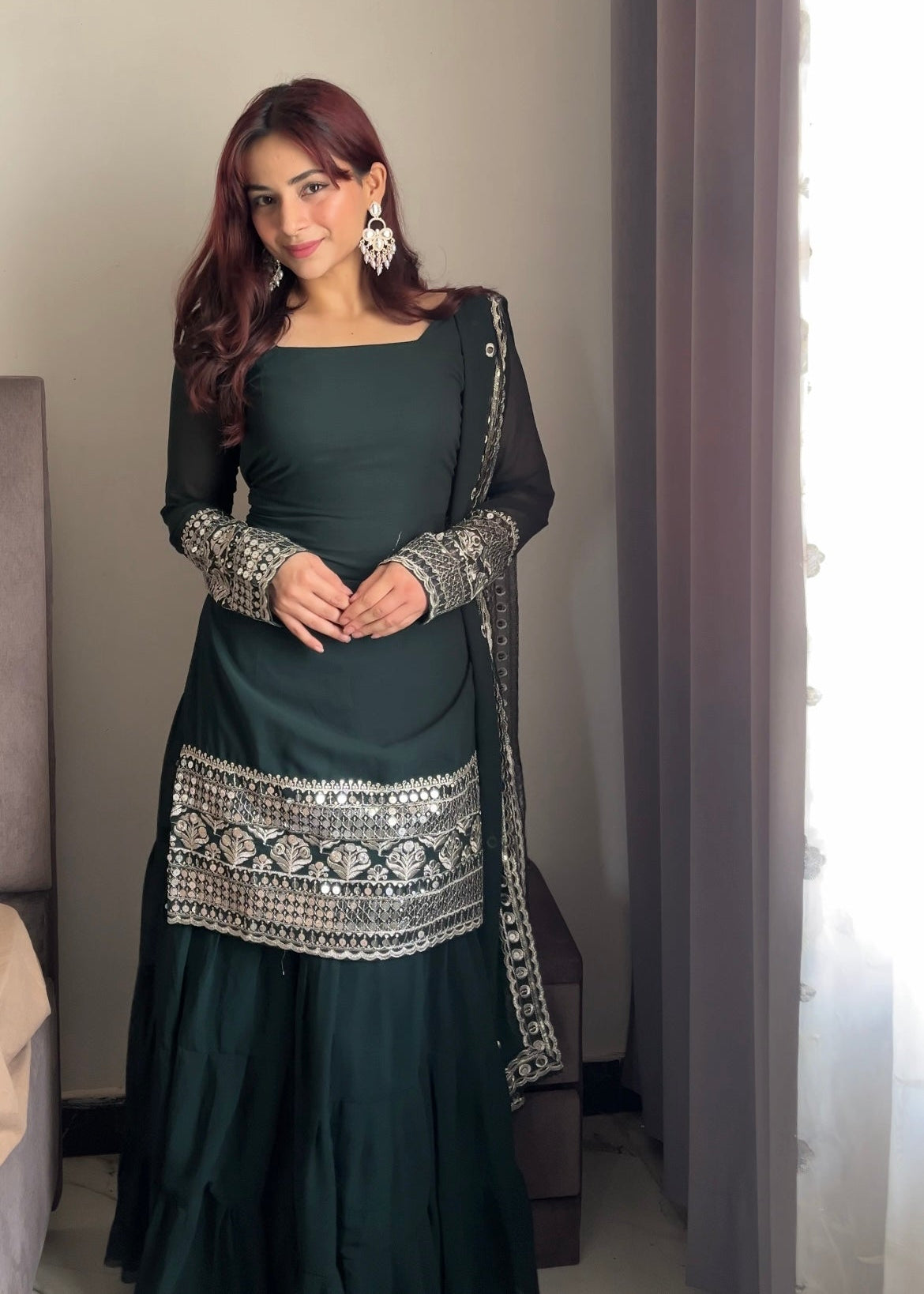 Forest Charm Sharara Suit Set