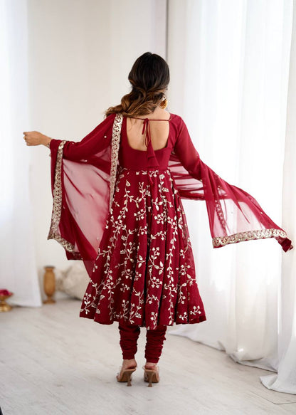 Festive Spark Georgette Gown Set