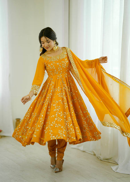 Festive Spark Georgette Gown Set
