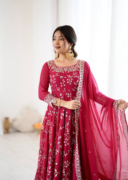 Festive Spark Georgette Gown Set