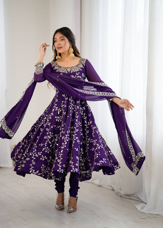 Festive Spark Georgette Gown Set