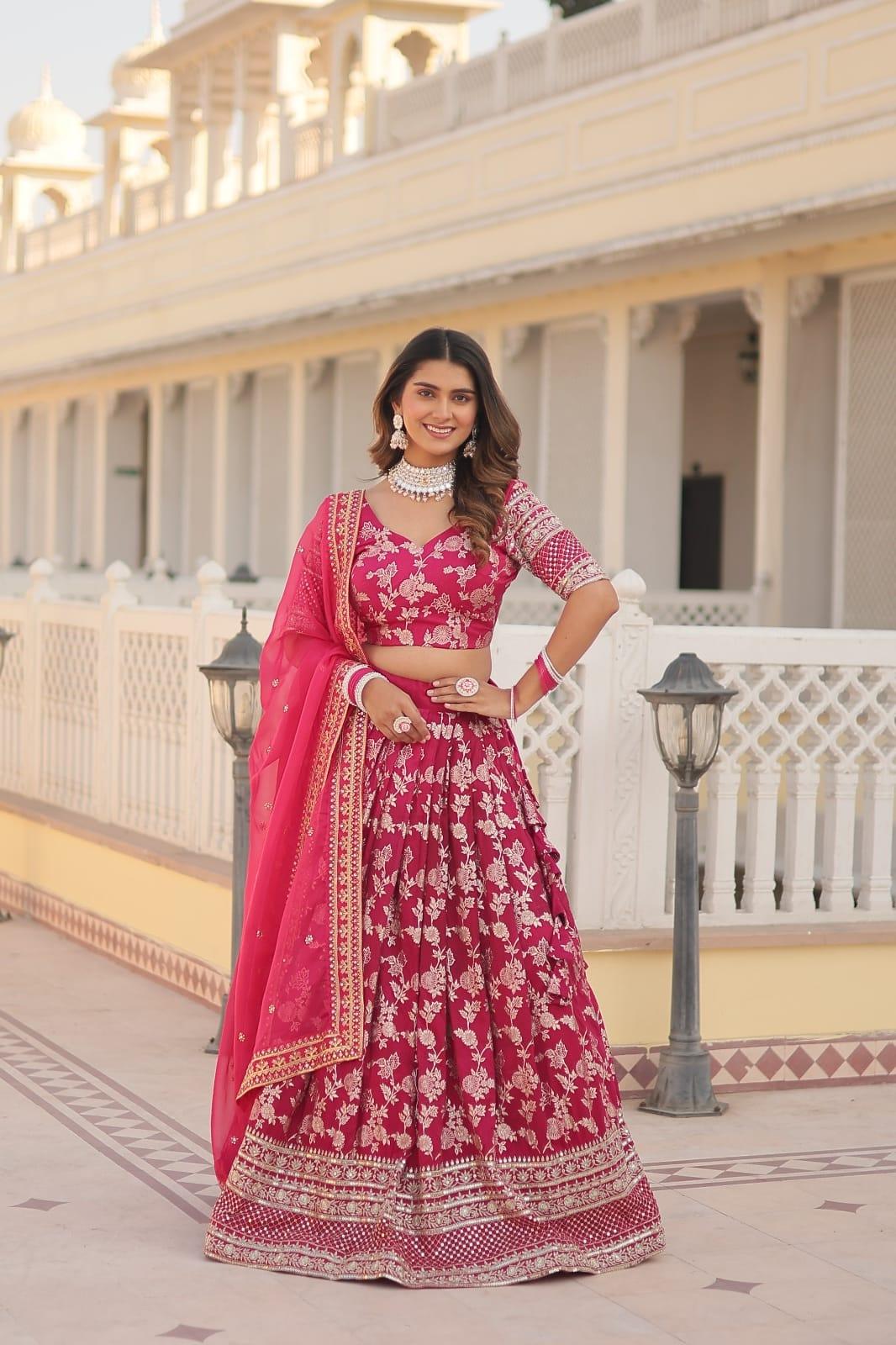 Pure Viscose Jacquard Lehenga Choli - Gracious You