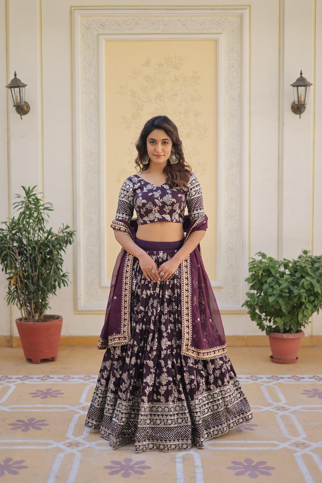 Pure Viscose Jacquard Lehenga Choli - Gracious You