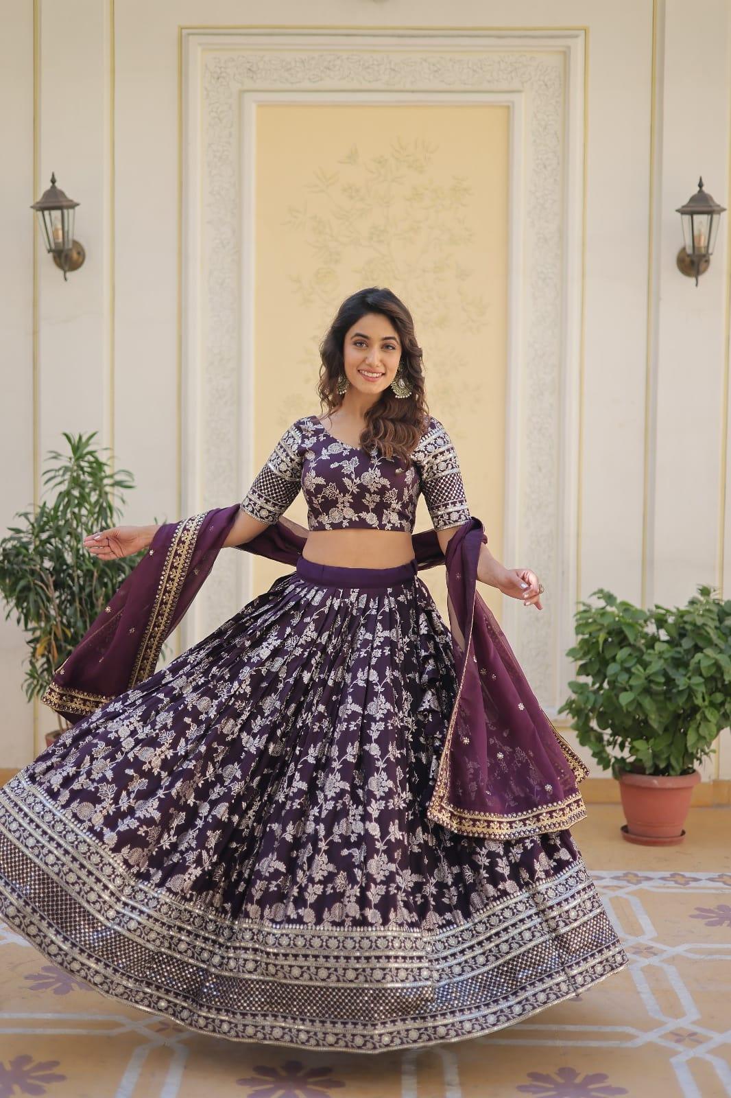 Pure Viscose Jacquard Lehenga Choli - Gracious You