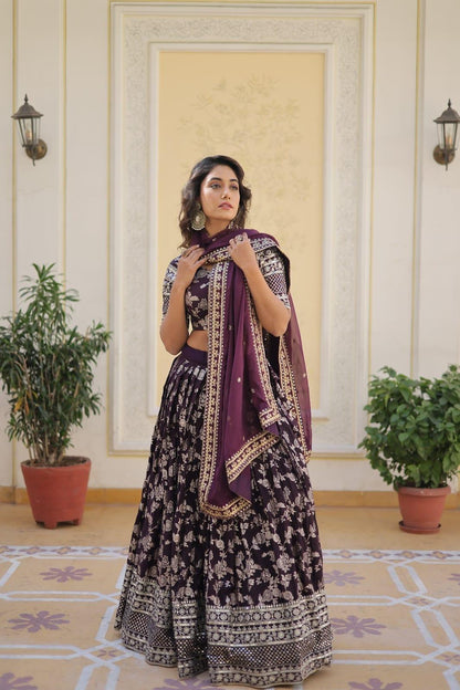 Pure Viscose Jacquard Lehenga Choli - Gracious You