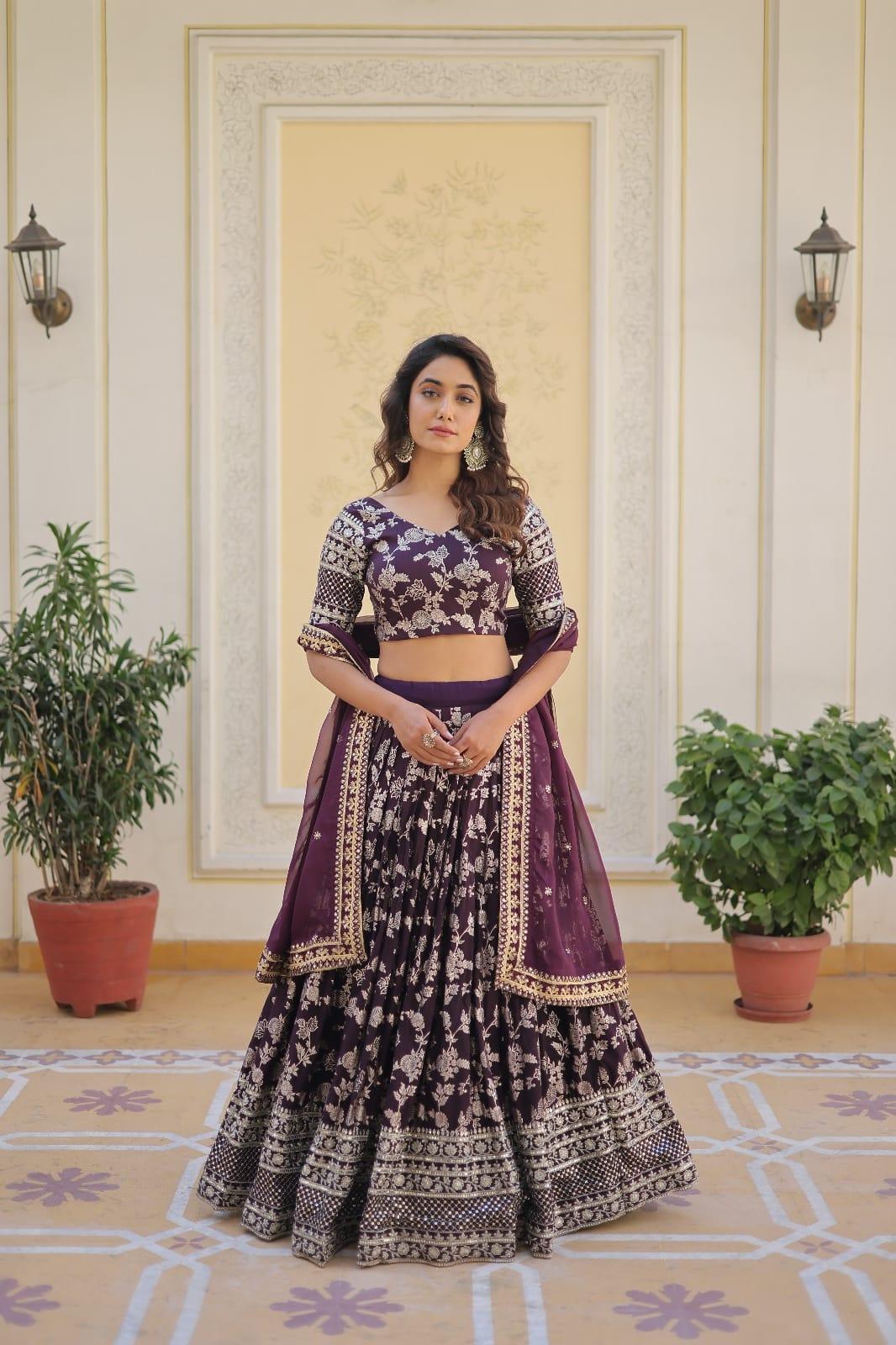 Pure Viscose Jacquard Lehenga Choli - Gracious You