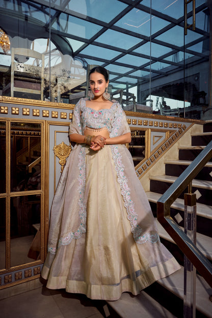 Softly Shining Gold Crush Lehenga Collection