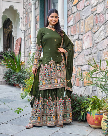 Fine Codework Chinon Kurta & Palazzo Set